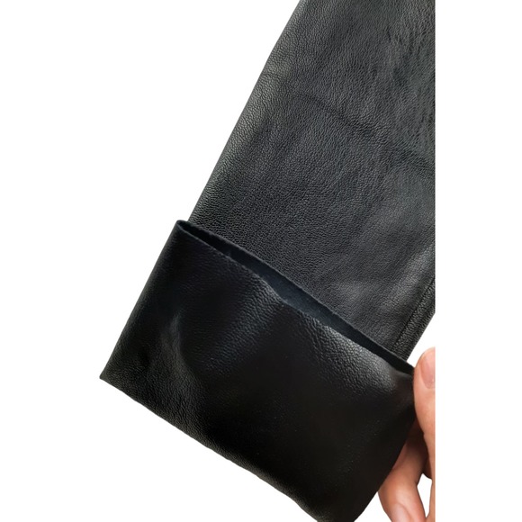 Commando Control Black Faux Leather High Waist Leggings Raw Hem Slimming L - Picture 2 of 8